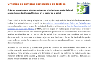 Criterios de compras sostenibles de textiles