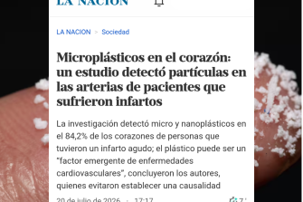 Artículo en La Nación sobre microplásticos, con aporte de Salud sin Daño