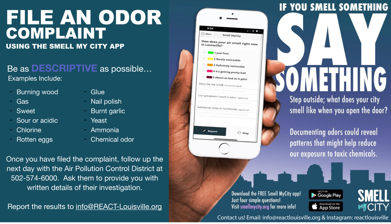 Post card encouraging residents to report signs of toxic exposure