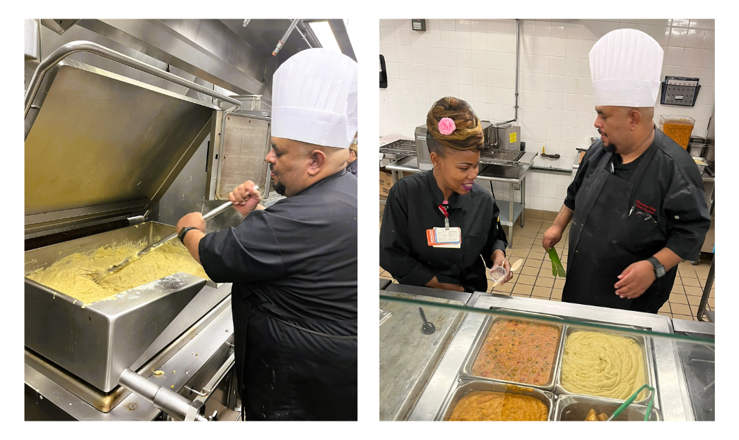 Santos and his chef prepare the tamales