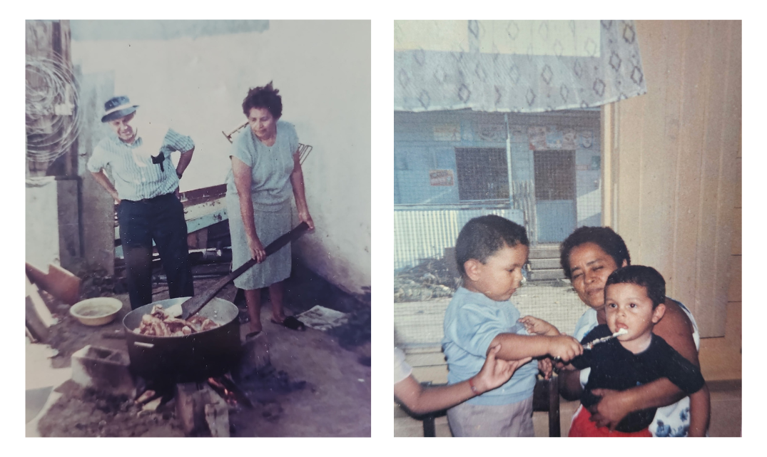 Santos family in Honduras cooking and sharing a meal