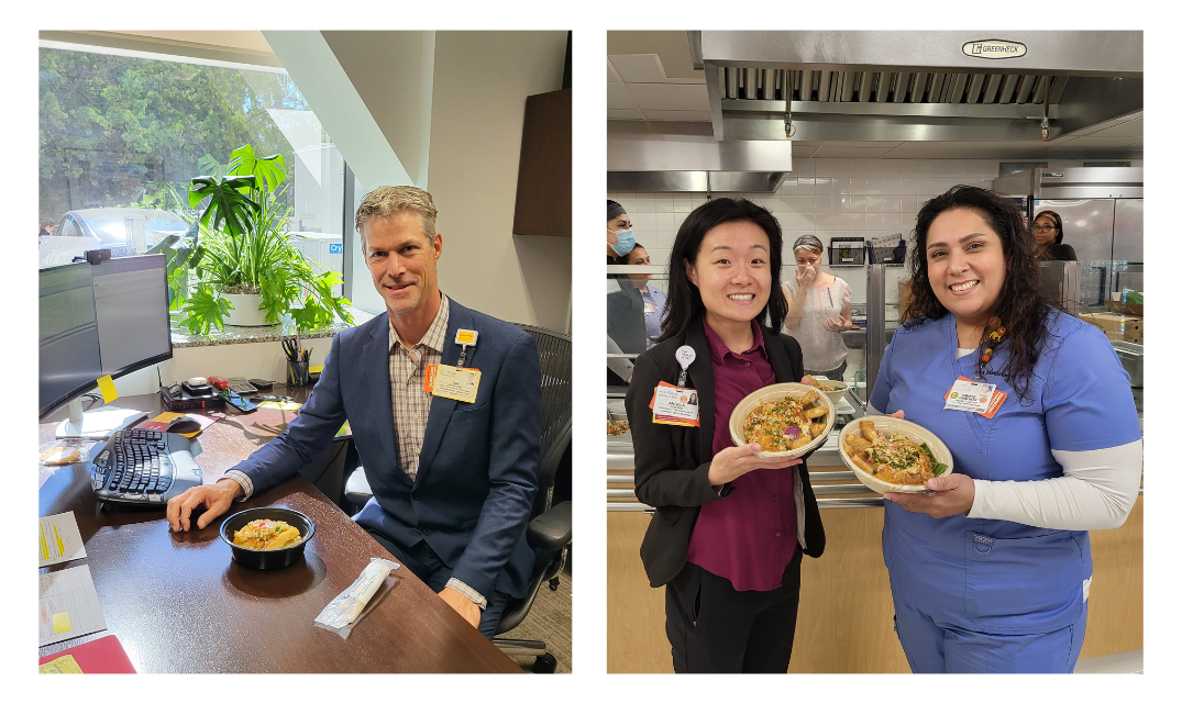 Santos' colleagues enjoy the tamales